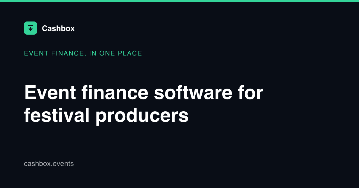Cashbox event finance software